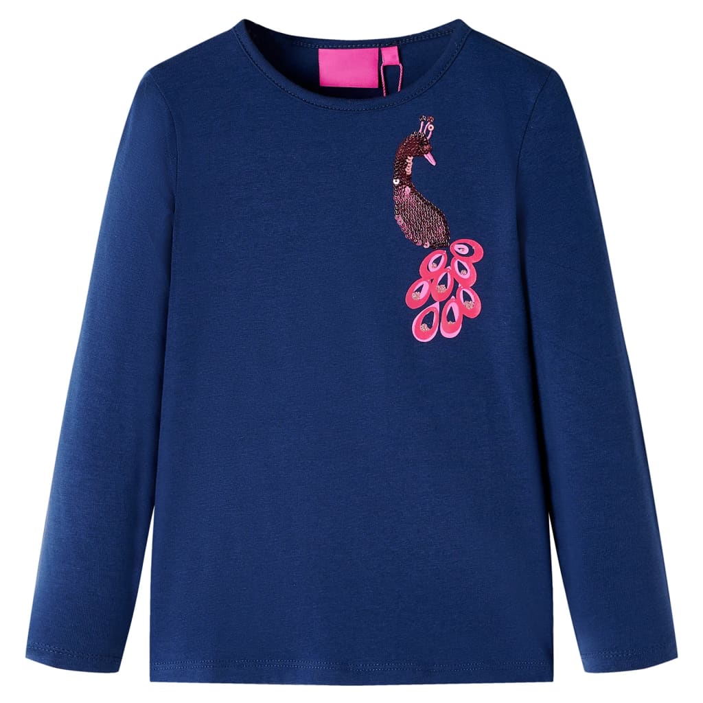 VidaXL Kindershirt mit langen Ärmeln 104 Marineblau
