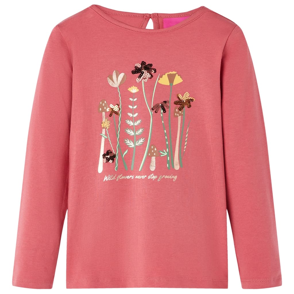 VidaXL Kindershirt mit langen Ärmeln 140 Altrosa
