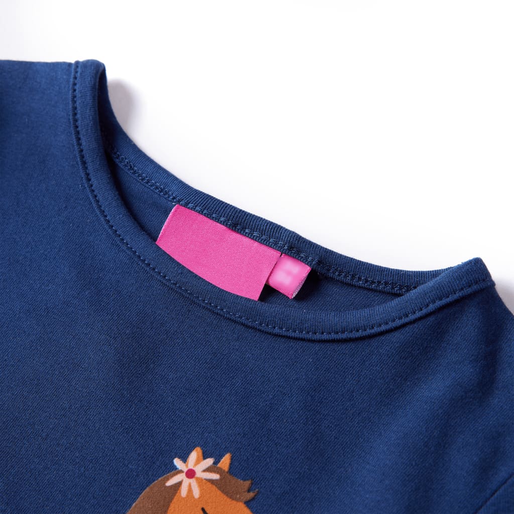 VidaXL Kindershirt mit langen Ärmeln 92 Marineblau