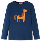 VidaXL Kindershirt mit langen Ärmeln 104 Marineblau