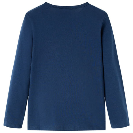 VidaXL Kindershirt mit langen Ärmeln 128 Marineblau