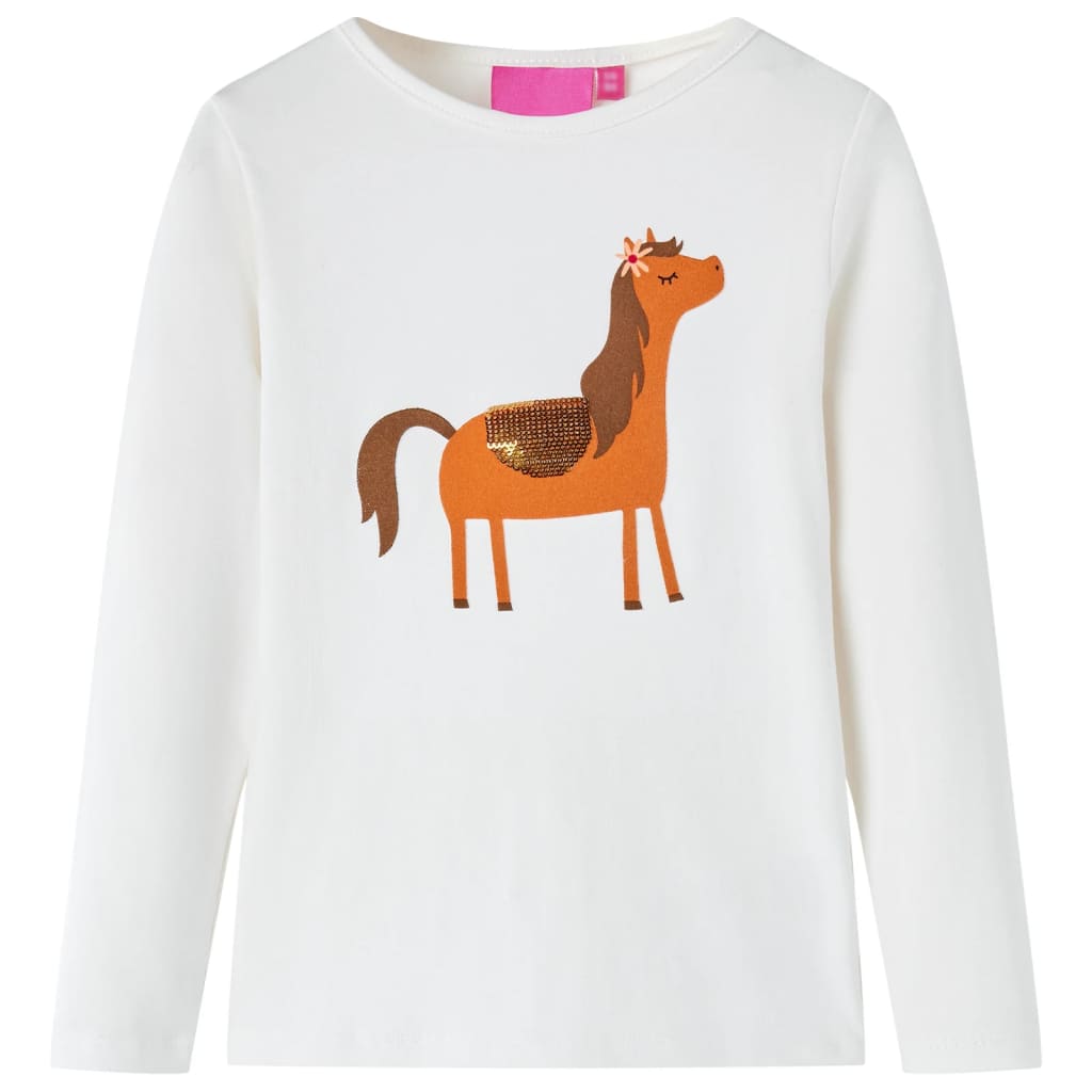 VidaXL Kindershirt mit langen Ärmeln 116 ecrufarben