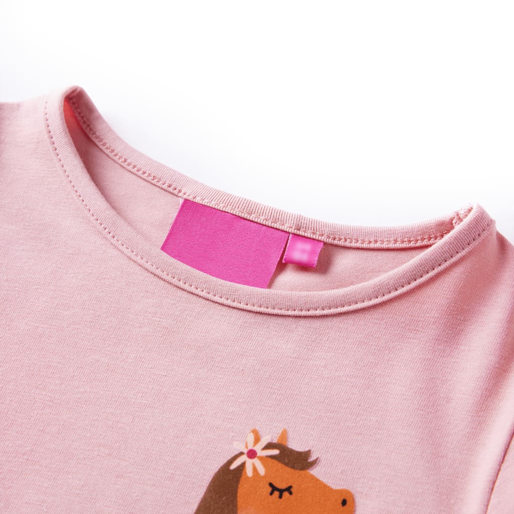 VidaXL Kindershirt mit langen Ärmeln 92 Hellrosa