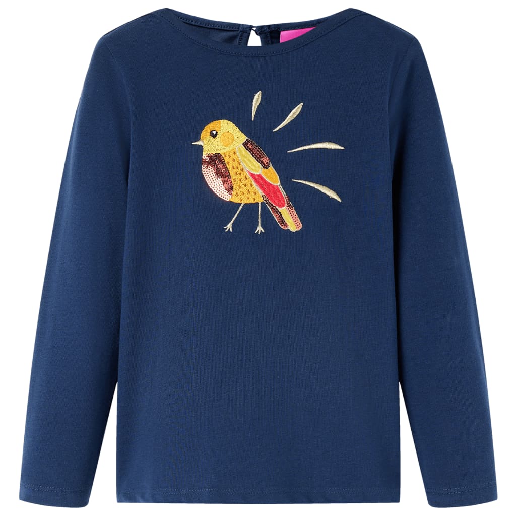 VidaXL Kindershirt mit langen Ärmeln 104 Marineblau