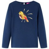 VidaXL Kindershirt mit langen Ärmeln 128 Marineblau