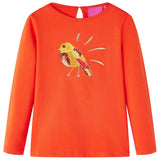 VidaXL Kindershirt mit langen Ärmeln 128 Dunkelorange