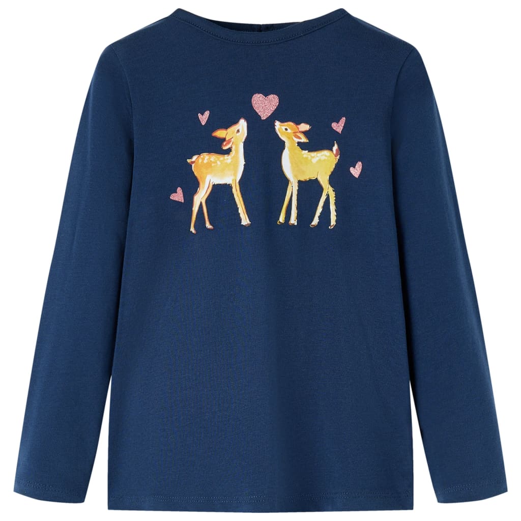 VidaXL Kindershirt mit langen Ärmeln 104 Marineblau