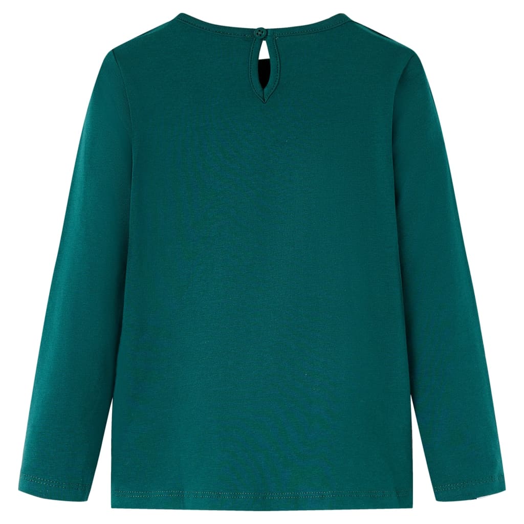 VidaXL Kindershirt mit langen Ärmeln 128 Dunkelgrün