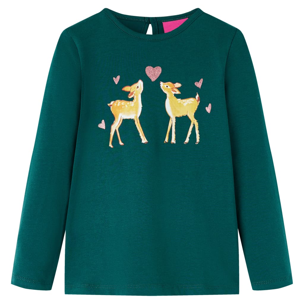VidaXL Kindershirt mit langen Ärmeln 140 Dunkelgrün