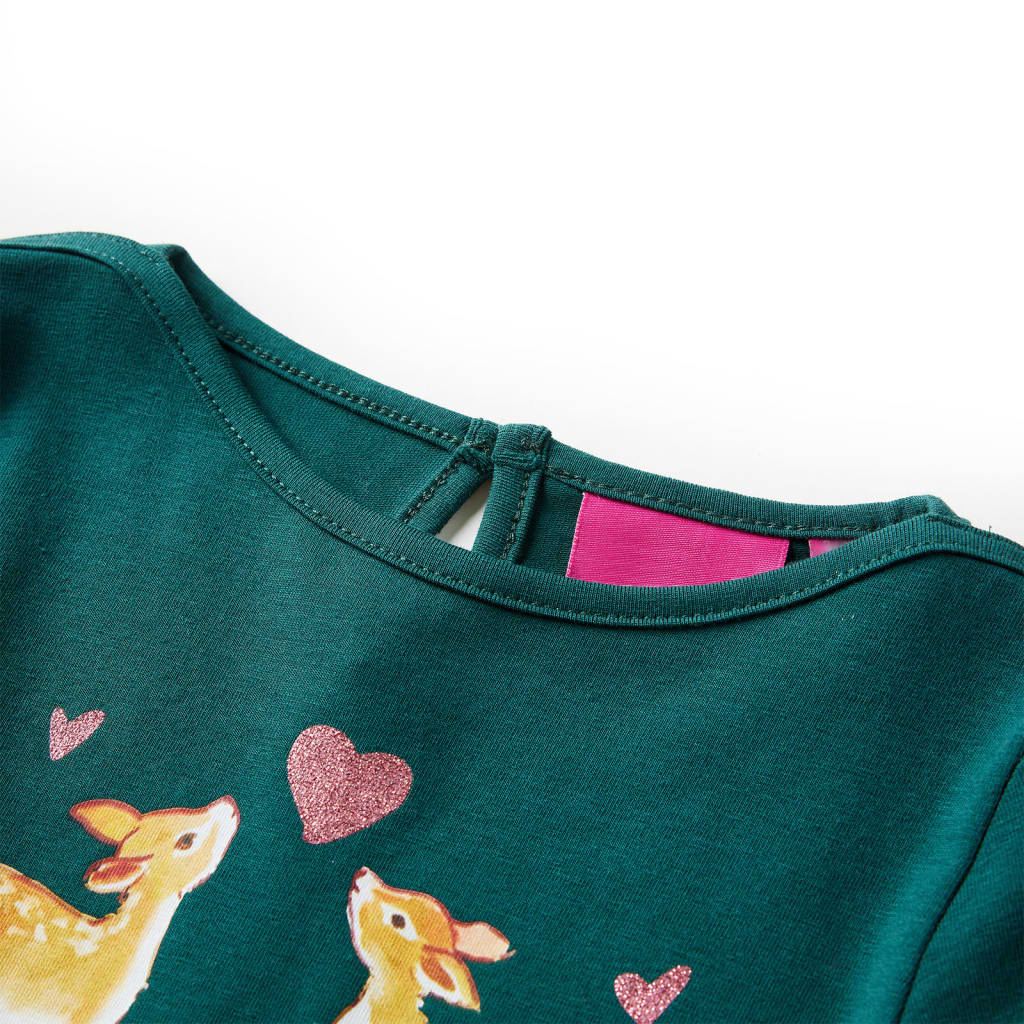 VidaXL Kindershirt mit langen Ärmeln 140 Dunkelgrün