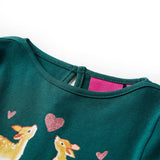 VidaXL Kindershirt mit langen Ärmeln 140 Dunkelgrün