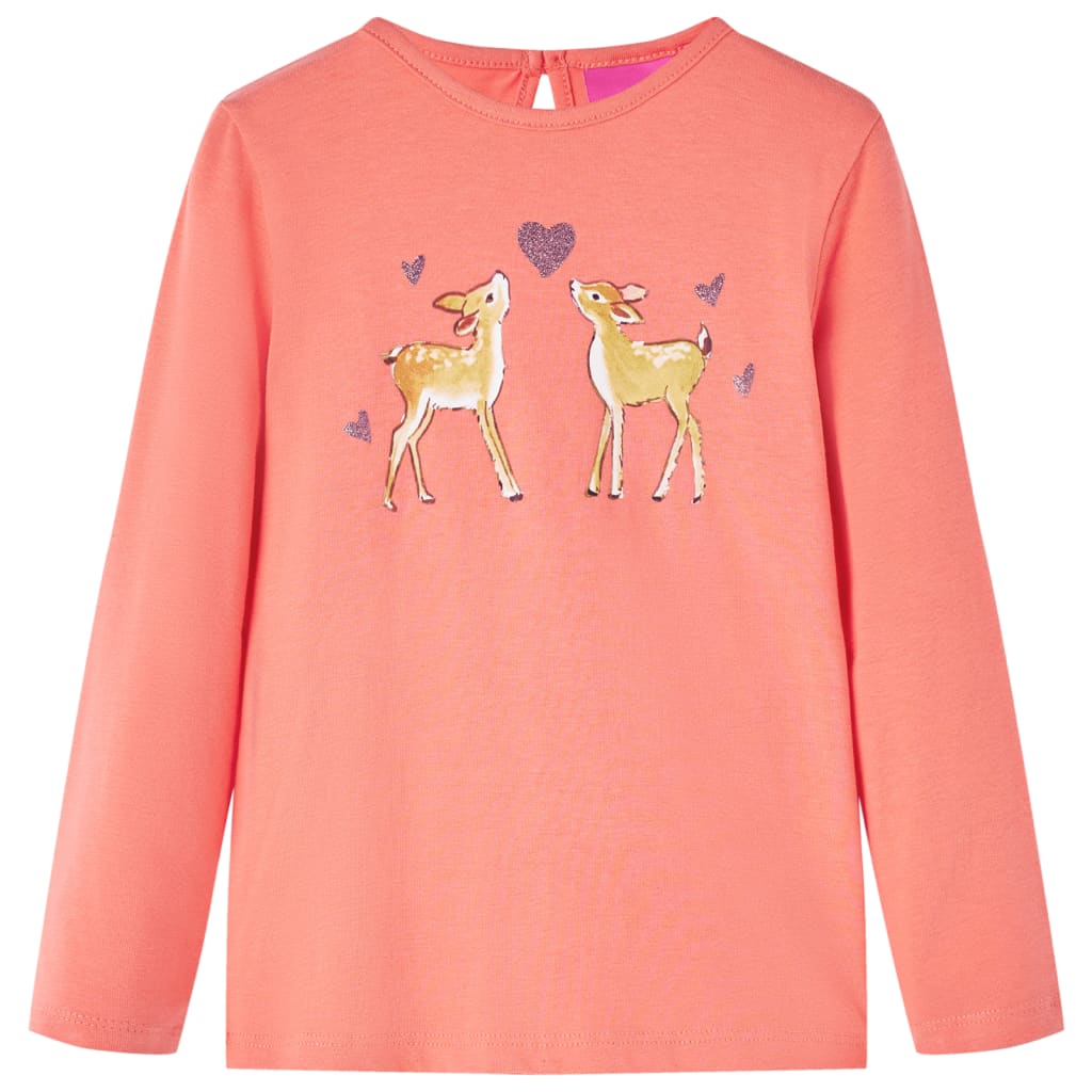 VidaXL Kindershirt mit langen Ärmeln 92 Koralle
