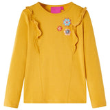 Vidaxl Kindershirt mit langen Ärmeln 128 dunkles Ocker