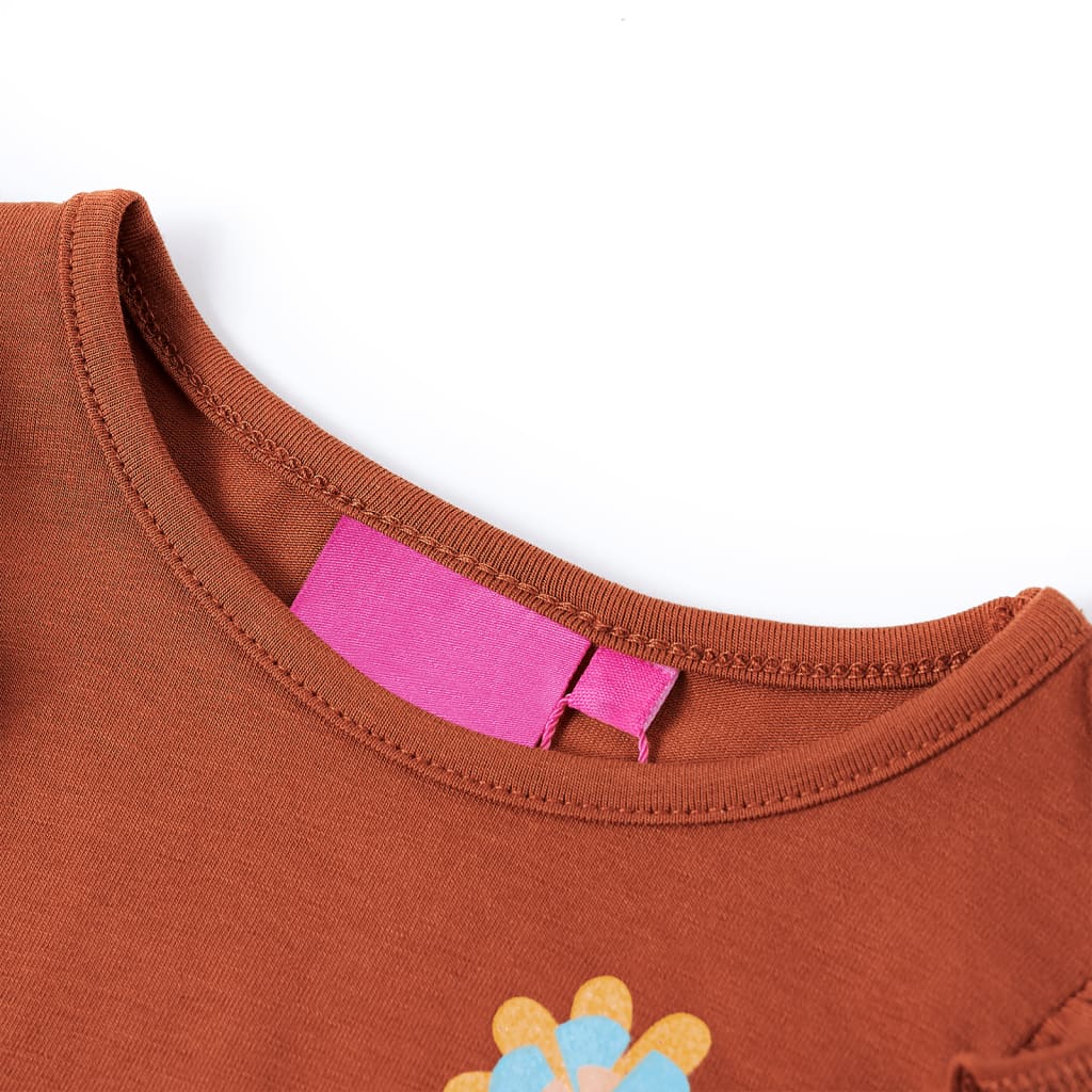VidaXL Kindershirt mit langen Ärmeln 92 cognacfarben