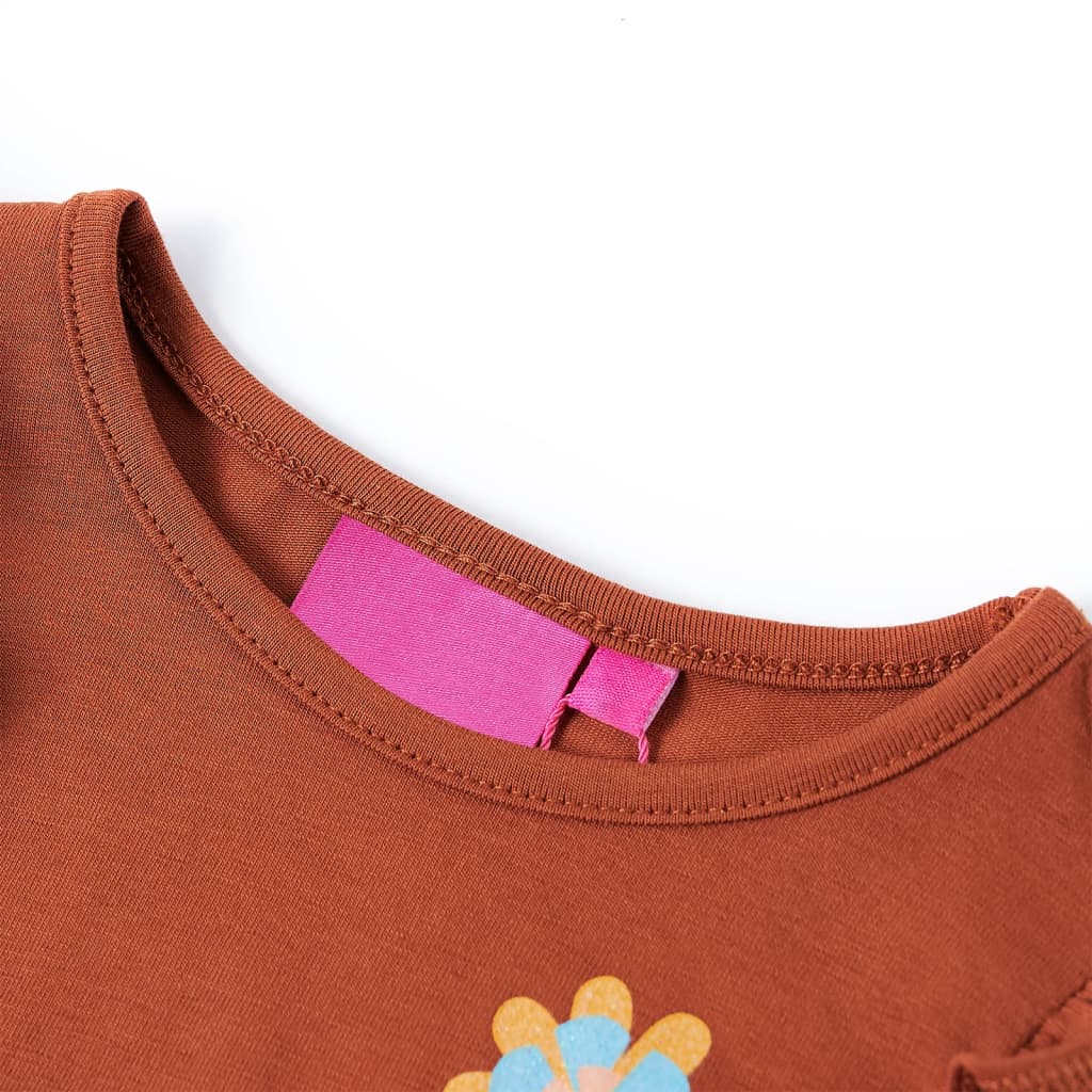 VidaXL Kindershirt mit langen Ärmeln 104 cognacfarben