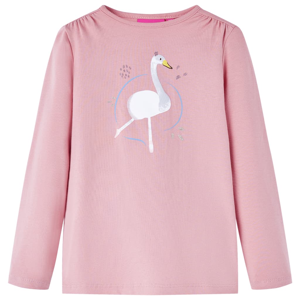 VidaXL Kindershirt mit langen Ärmeln 128 Hellrosa