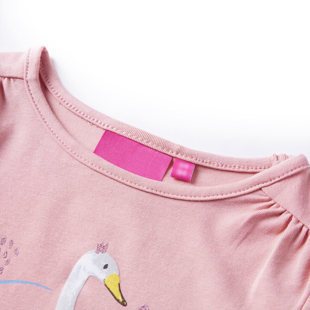 VidaXL Kindershirt mit langen Ärmeln 128 Hellrosa