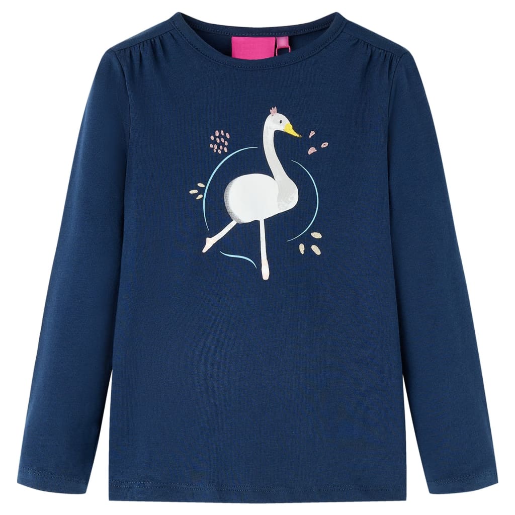 VidaXL Kindershirt mit langen Ärmeln 92 Marineblau