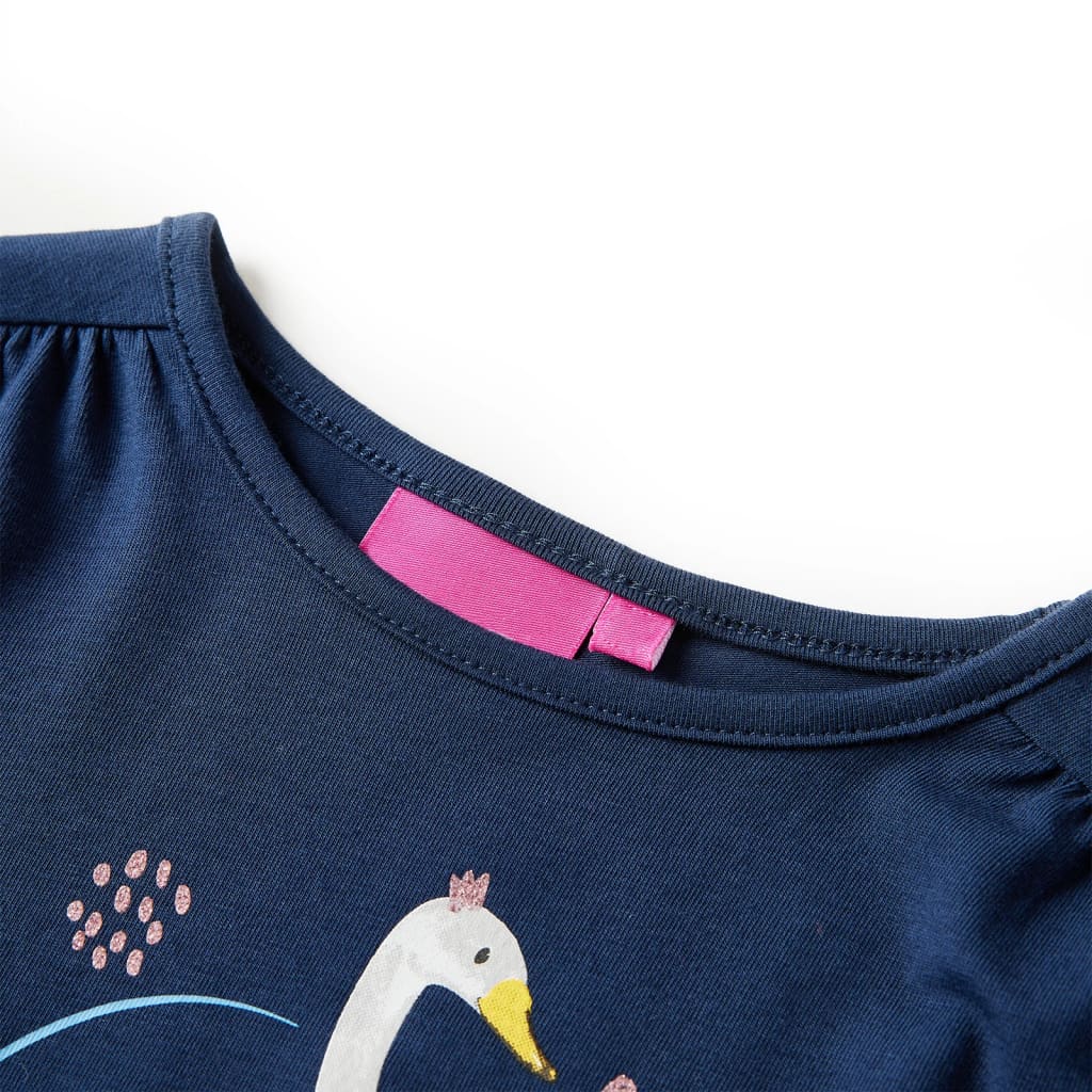 VidaXL Kindershirt mit langen Ärmeln 128 Marineblau