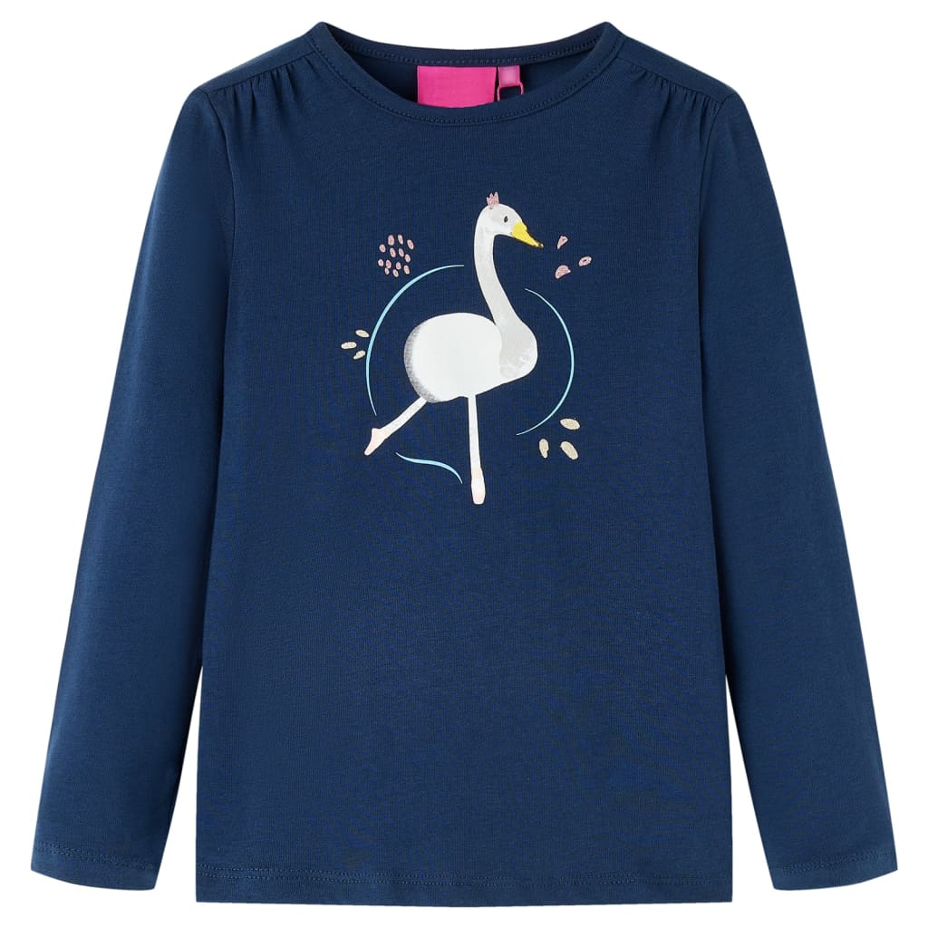 VidaXL Kinderhemd mit langen Ärmeln 140 Marineblau