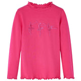 VidaXL Kindershirt mit langen Ärmeln 92 leuchtendes Rosa