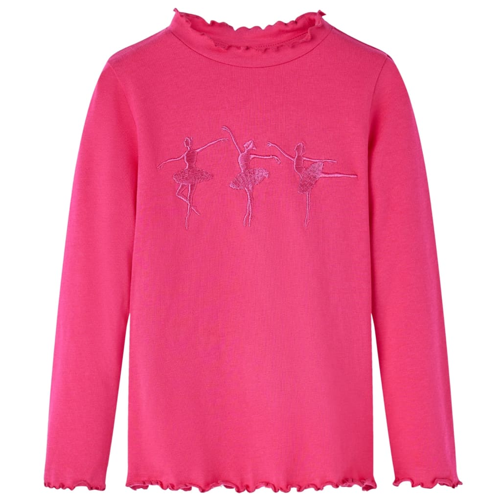 VidaXL Kindershirt mit langen Ärmeln 104 leuchtendes Rosa
