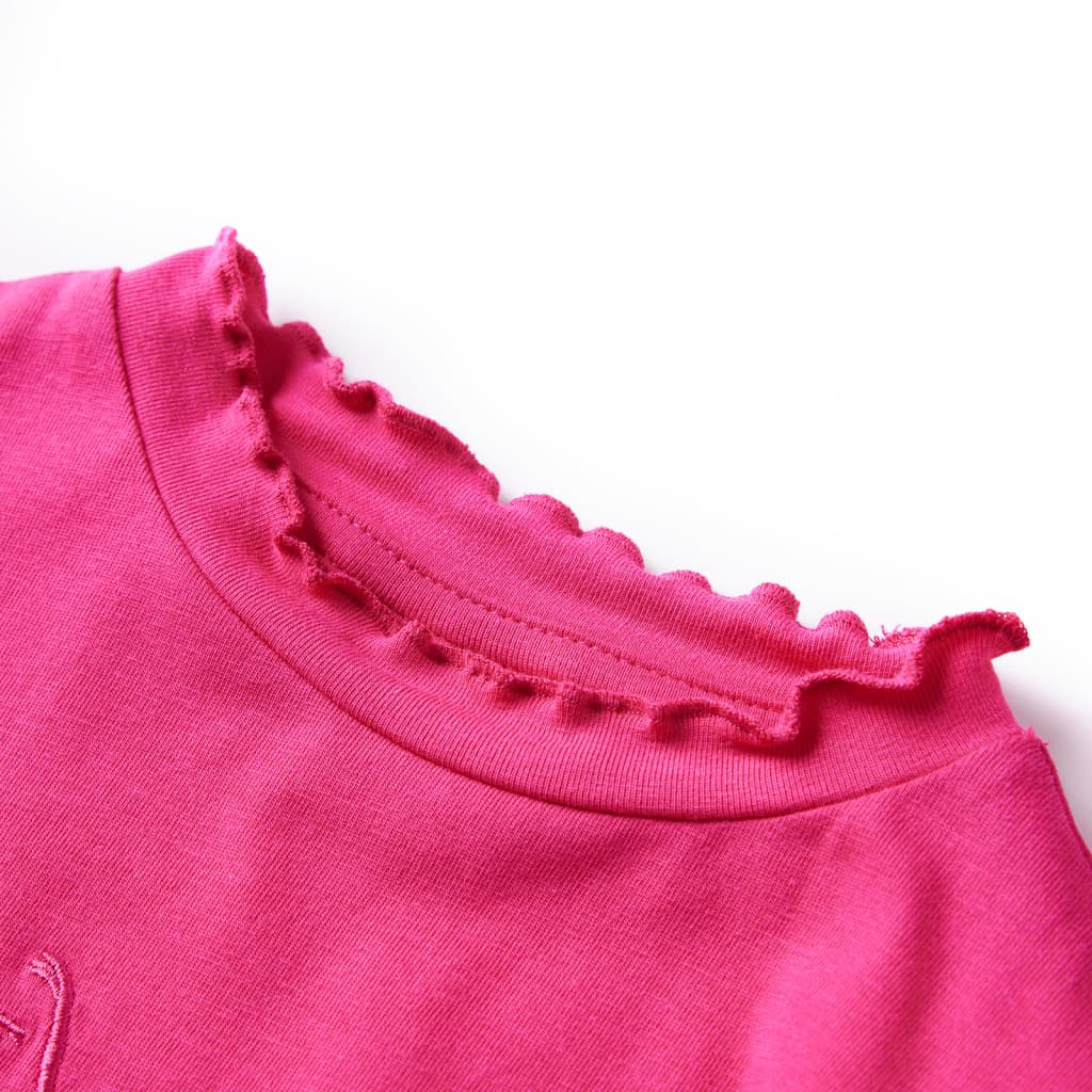 VidaXL Kindershirt mit langen Ärmeln 128 leuchtendes Rosa