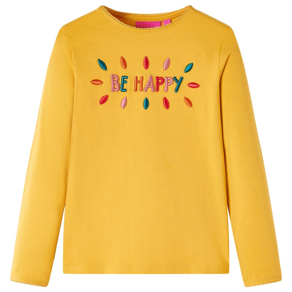 VidaXL Kindershirt mit langen Ärmeln 116 dunkles Ocker