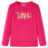 VidaXL Kindershirt mit langen Ärmeln 92 leuchtendes Rosa