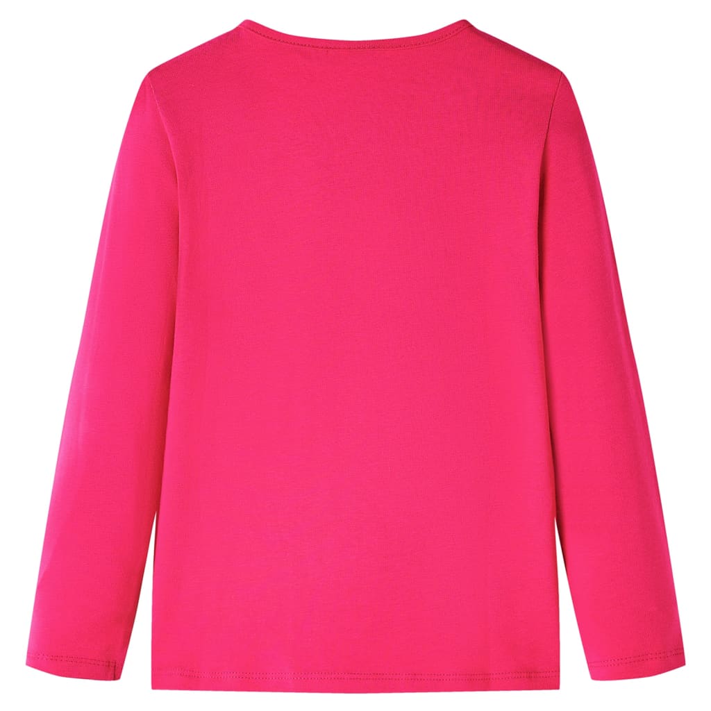 VidaXL Kindershirt mit langen Ärmeln 128 leuchtendes Rosa