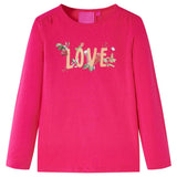 VidaXL Kindershirt mit langen Ärmeln 140 leuchtendes Rosa