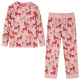 VidaXL Kinderpyjama mit langen Ärmeln 92 Hellrosa