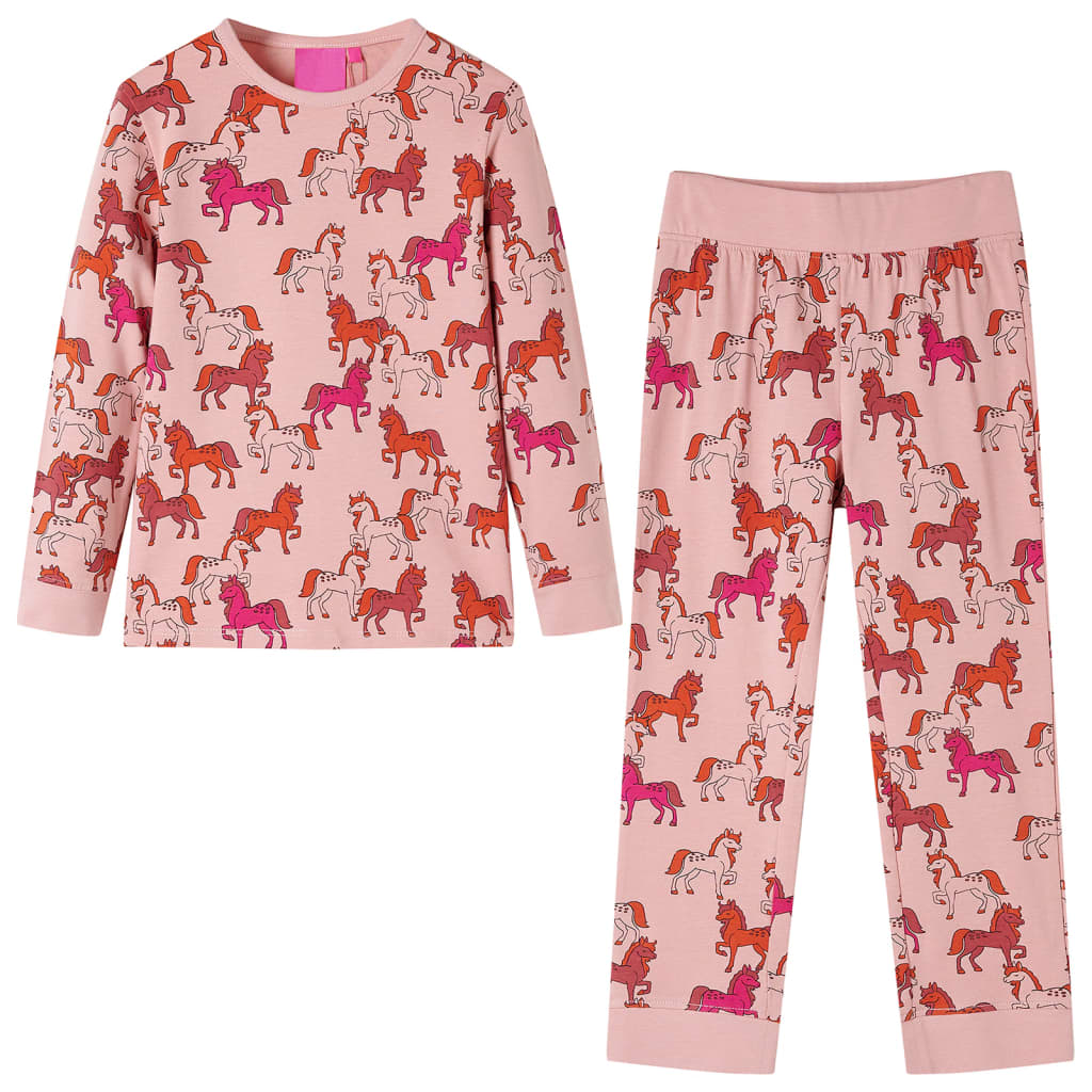VidaXL Kinderpyjama mit langen Ärmeln 104 Hellrosa