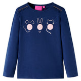 VidaXL Kindershirt mit langen Ärmeln 104 Marineblau