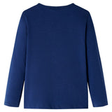 VidaXL Kindershirt mit langen Ärmeln 128 Marineblau