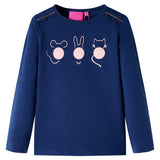 VidaXL Kinderhemd mit langen Ärmeln 140 Marineblau