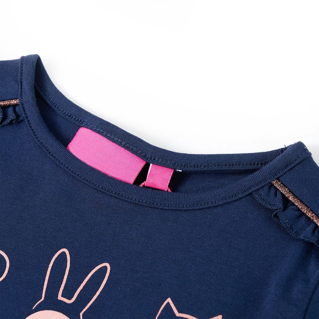 VidaXL Kinderhemd mit langen Ärmeln 140 Marineblau
