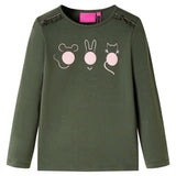 VidaXL Kindershirt mit langen Ärmeln 92 Khaki