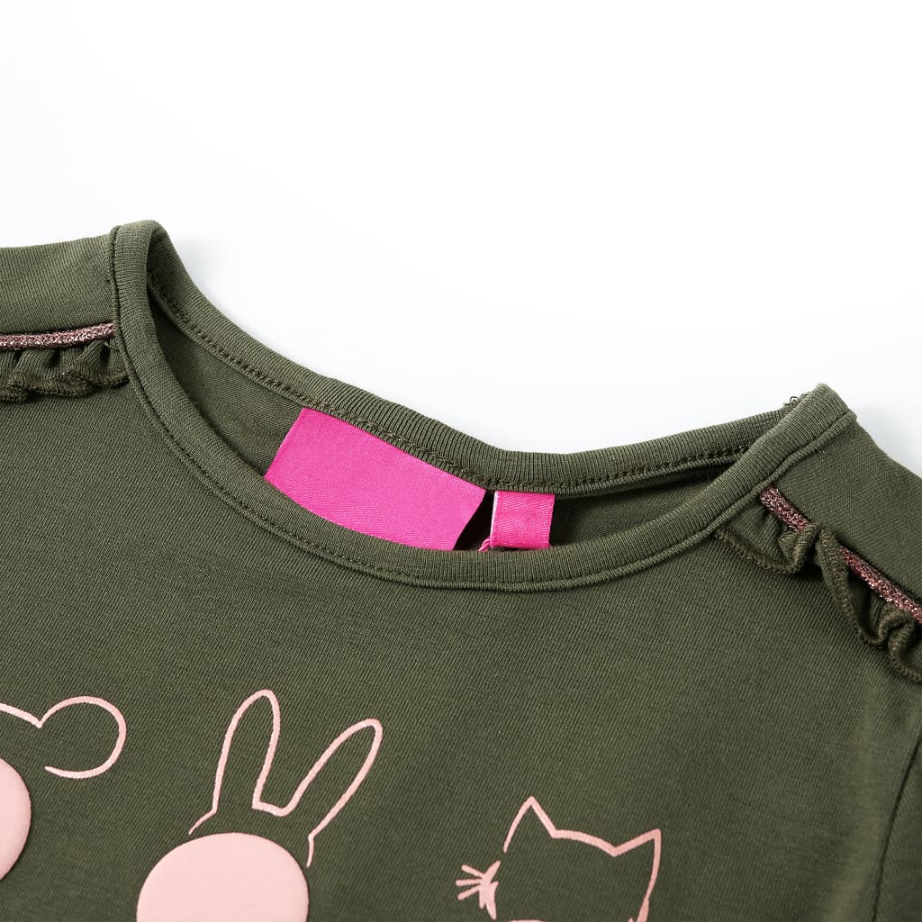 VidaXL Kindershirt mit langen Ärmeln 116 Khaki