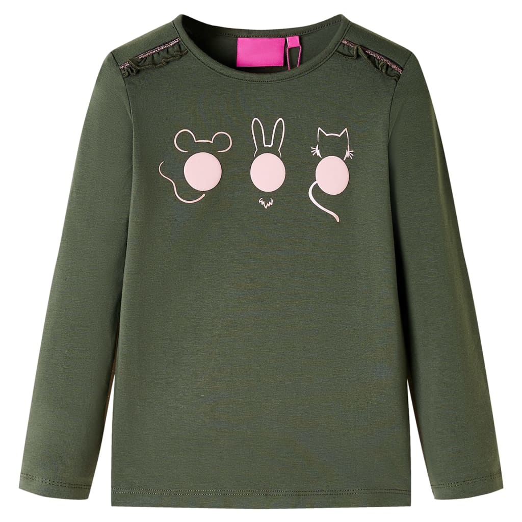 VidaXL Kindershirt mit langen Ärmeln 140 Khaki