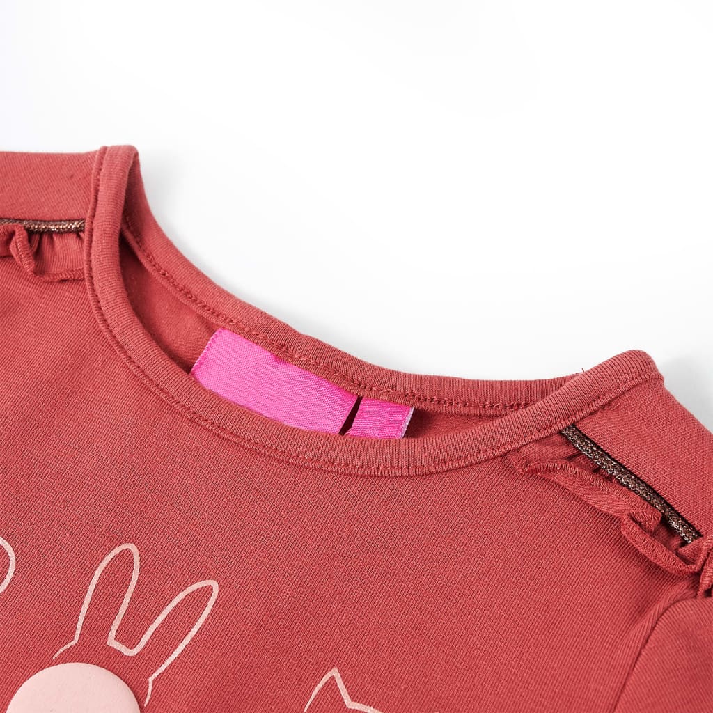 VidaXL Kindershirt mit langen Ärmeln 92 rosa braun
