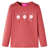 VidaXL Kindershirt mit langen Ärmeln 116 rosa braun