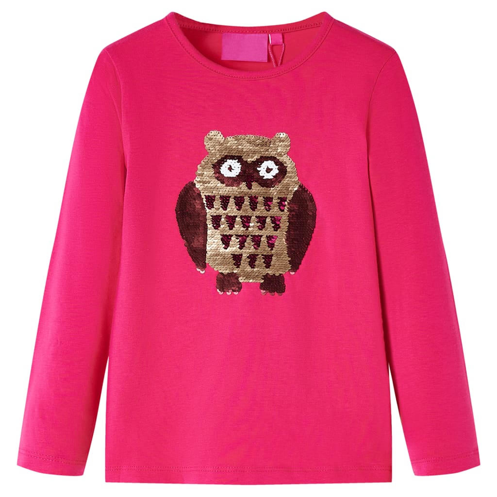 VidaXL Kindershirt mit langen Ärmeln 128 leuchtendes Rosa