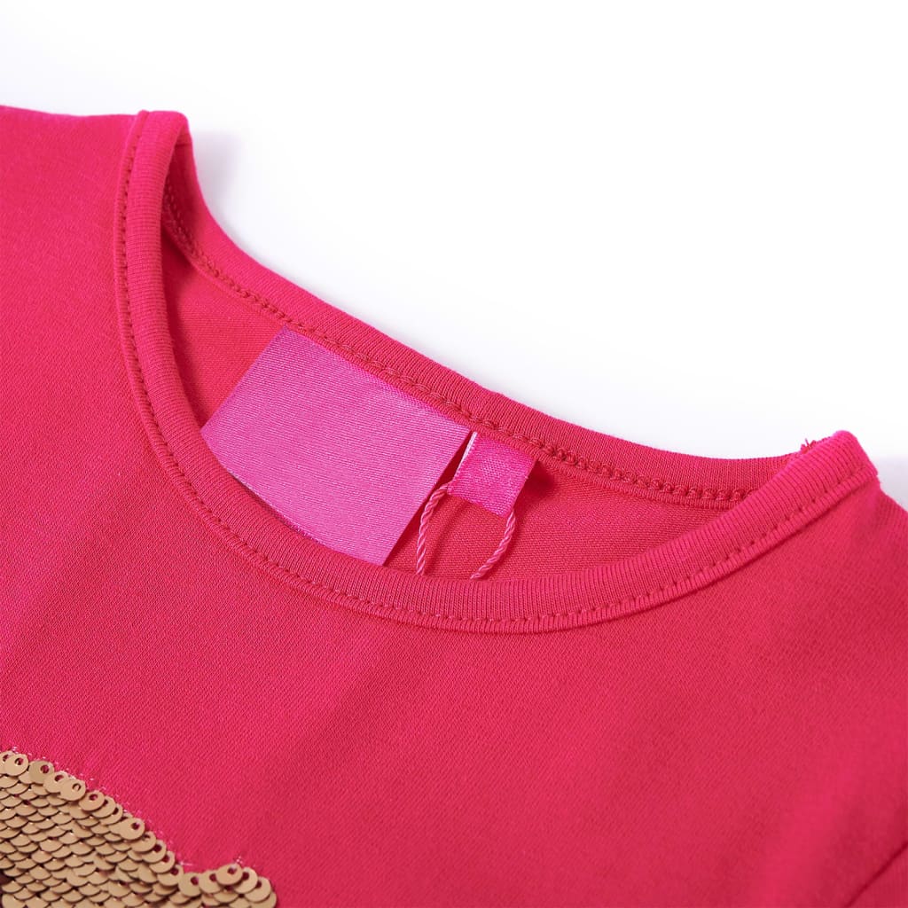 VidaXL Kindershirt mit langen Ärmeln 128 leuchtendes Rosa