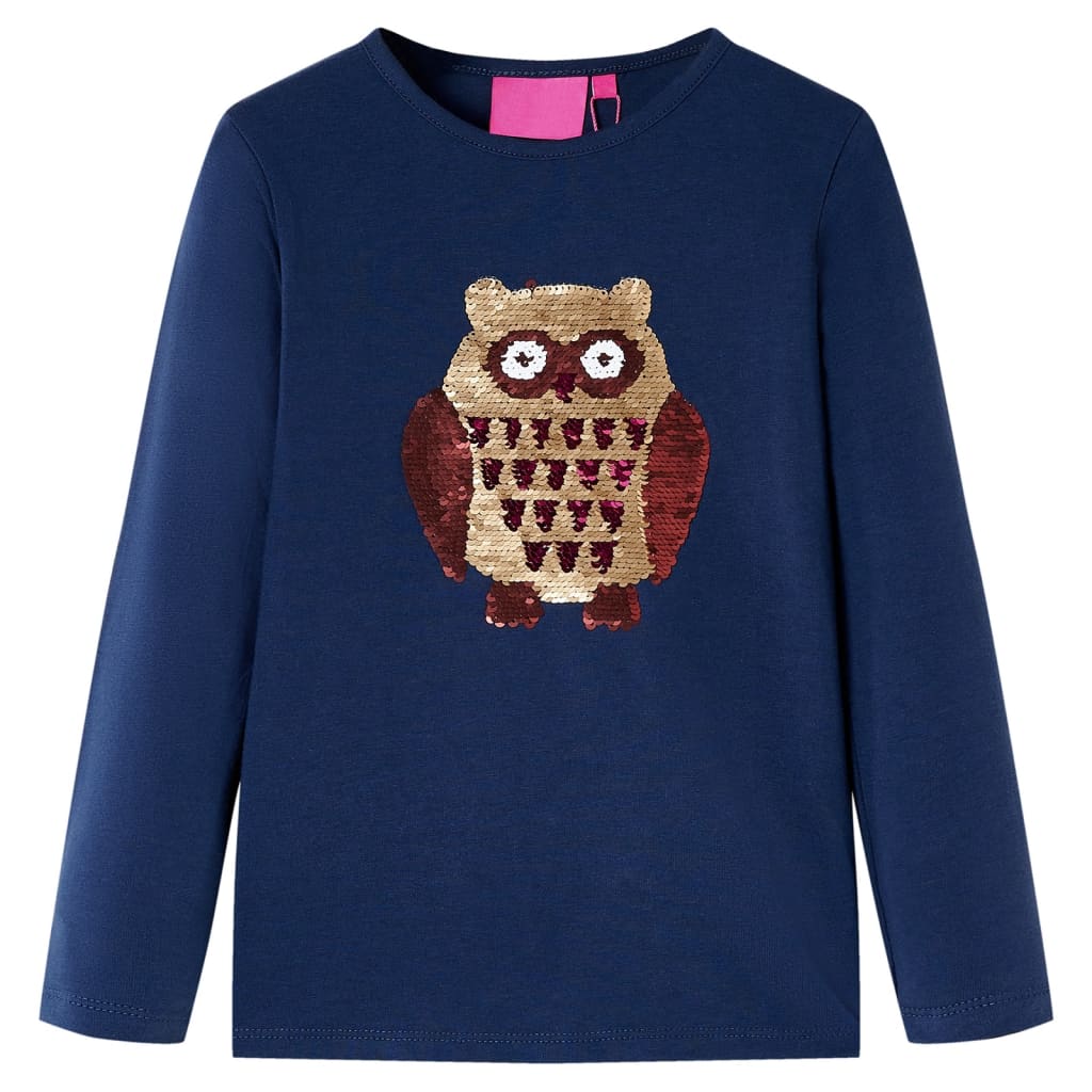 VidaXL Kindershirt mit langen Ärmeln 128 Marineblau