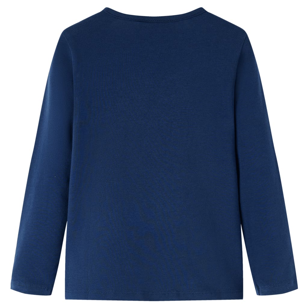 VidaXL Kindershirt mit langen Ärmeln 128 Marineblau