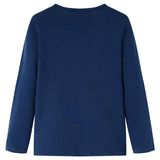 VidaXL Kindershirt mit langen Ärmeln 128 Marineblau