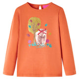 VidaXL Kindershirt mit langen Ärmeln 104 Orange-Braun