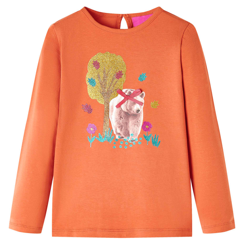 VidaXL Kindershirt mit langen Ärmeln 140 Orange-Braun