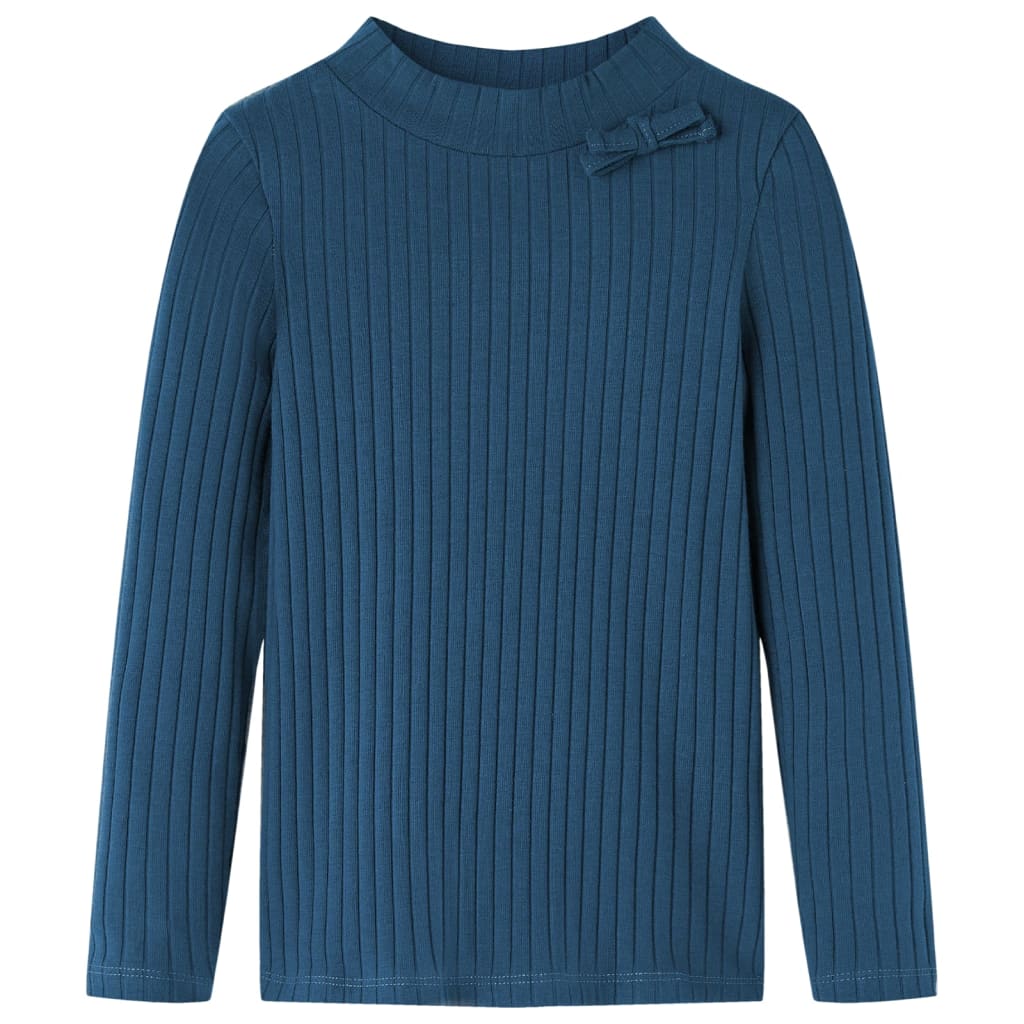 VidaXL Kinderhemd mit langen Ärmeln gerippt 116 Marineblau